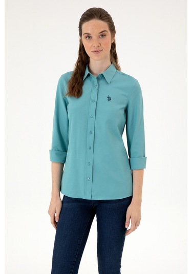U.s. Polo Assn. Kadın Koyu Mint Gömlek Basic 50316711-vr152 Koyu Mint