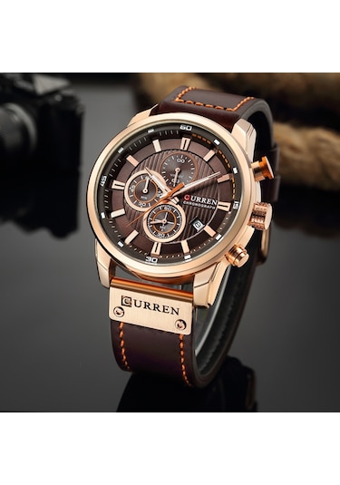 Curren Erkek Moda Pu Deri Spor Kol Saati Günlük Saat Lüks Suya Dayanıklı Kuvars Saat 4 Diğer