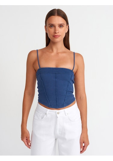 Dilvin Crop Top İngido İndigo