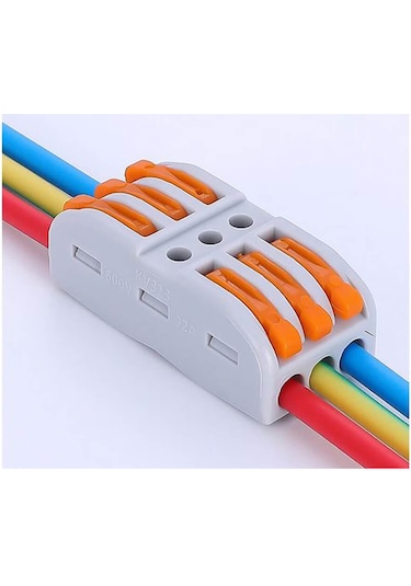 Hızlı Kablo Ekleme Aparatı - Üçlü Kablo Birleştirici - 5 Adet