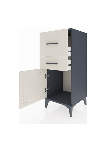 Hyperion Komodin 2 Çekmeceli Tek Kapaklı 44x44x106 Antrasit-aytaşı Antrasit