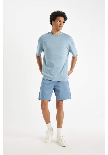 DeFacto Relax Fit Gabardin Bermuda Şort D4697AX24HSBE105