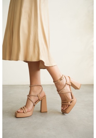 Trendella Kadın Nude Topuklu Sandalet Tr12my02d