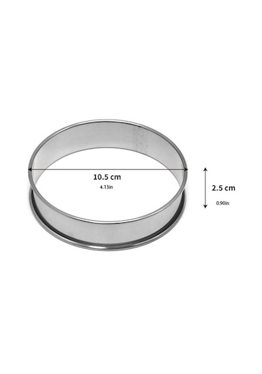 Kangvka 8 Adet 10 Cm Gümüş Renk Paslanmaz Çelik Pasta Kalıbı, Çift Kenarlı Tart Formu, Hamur Şekillendirici, Fırın Ve Lavabo Uygun, Pişirme Aletleri Seti Gümüş