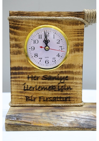 El Yapımı Ahşap Salıncaklı Masa Saati Koleksiyondan Ahşap