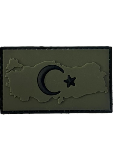 Single Sword Plastik Patch Harita Bayrak Haki Çok Renkli