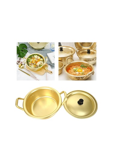 Homyl Kore Eriştesi Ramen Alüminyum Tencere Hazır 18cm Altın