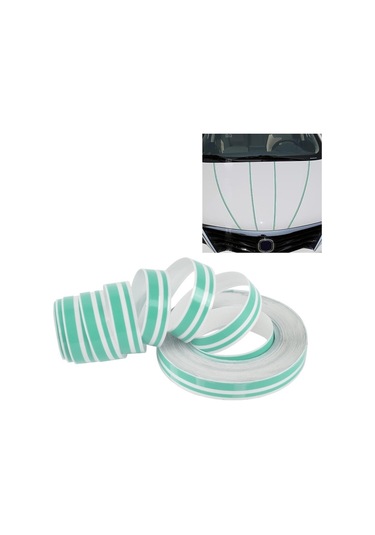 Cbtx 12MM 9.8M Kendinden Yapışkanlı Dekoratif Araç Şerit Bant Hattı Yeşil