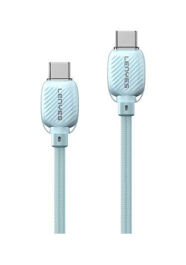 Lenyes Lc536 Type-c To Type-c Pd Örgü Tasarımlı Hızlı Şarj Özellikli Şarj Kablosu 60w 1m Yeşil Yeşil