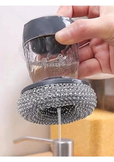 Xindoker "2'li Set Otomatik Deterjan Dispenserli Bulaşık Fırçası - Pratik Ve Uzun Ömürlü" Gri