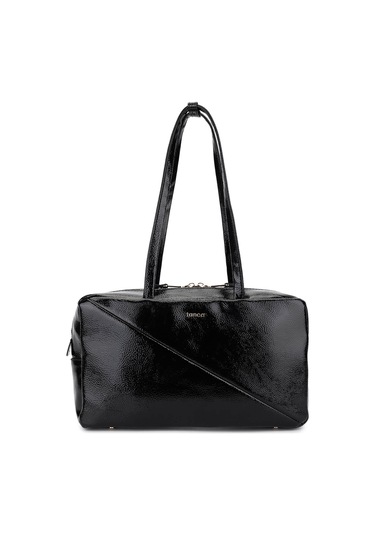 Tamer Tanca Kadın Suni Deri Siyah Kırışık Rugan Kol Çantası 1178 4001 Bn Cnt Sk25-26 Sıyah Krsk Rgn Siyah