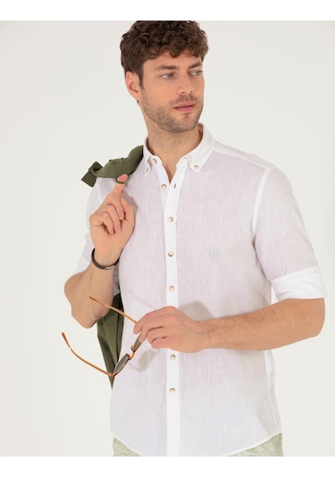 Pierre Cardin Erkek Beyaz Gömlek Desenli 50265119-vr013 Beyaz