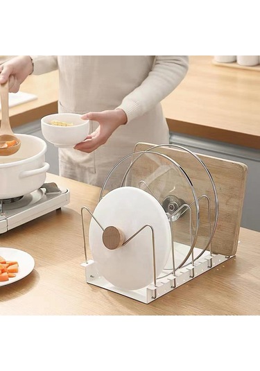 Suntek Pot Tava Kapağı Tutucu Raf Daireler Ev Kiler Için Kesme