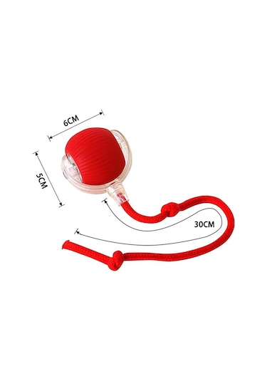 Pribor Kediler Ve Köpekler İçin Kuyruklu Etkileşimli Oyun Topu, İpli Usb Şarjlı 3 Modlu 1 Adet