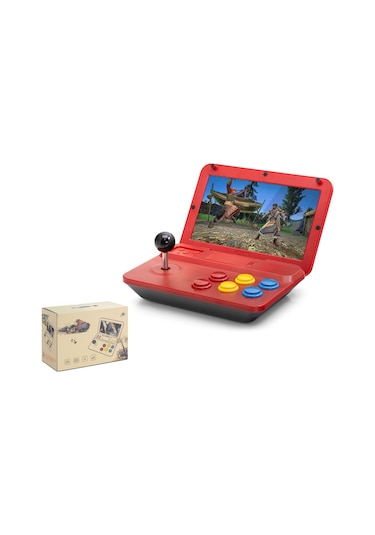 Nd753 A13 Retro Mini Oyun Konsolu 10.0" Katlanabilir Ekran Kırmızı