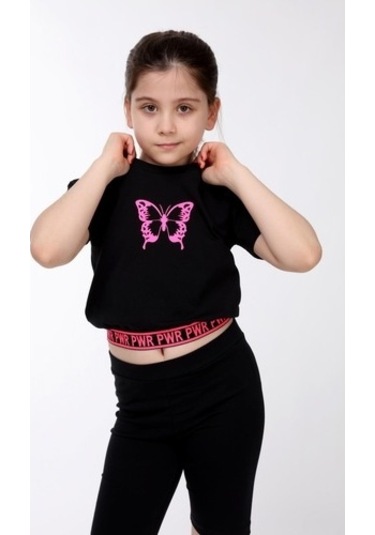 Neslice Kız Çocuk Kelebek Baskılı T-Shirt