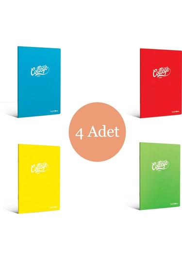 Çınar College A5 40 Yaprak Plastik Kapak Dikişli Defter 2 Çizgili+2 Kareli