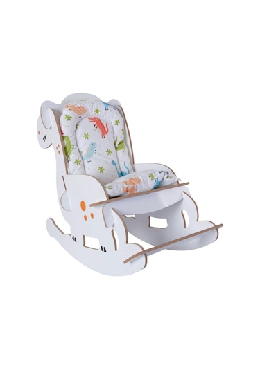 Ahşap Sallanır Çoçuk Sandalyesi Çocuk Koltuk Bebek Koltuk Sandaly (529308560) Beyaz