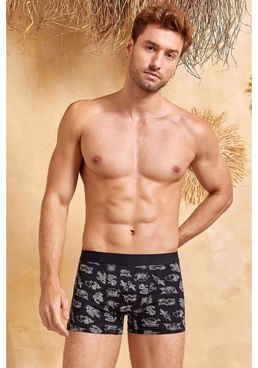 Berrak Erkek Likralı Desenli Boxer 4480 - 3 Adet 001