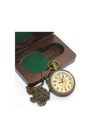 Ahşap Kutulu Pirinç Köstekli Saat Model 6