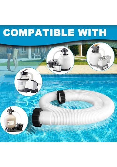 Teltree 2 Adet 1.5 İnç Çaplı 59 İnç Uzunlukta Yerden Yüksek Havuz Borusu - Filtre Pompa Değişim Aksesuarı