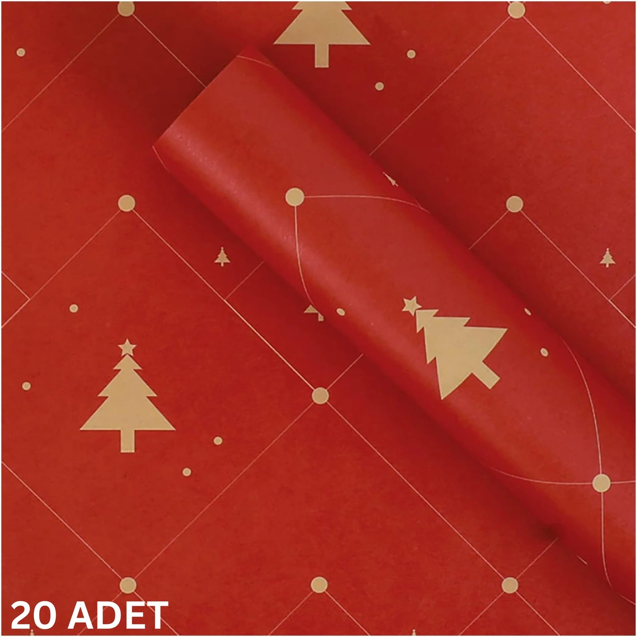 Yılbaşı Çam Desenli Çiçek Buket Kağıdı, Hediye Paketleme Ve Ambal