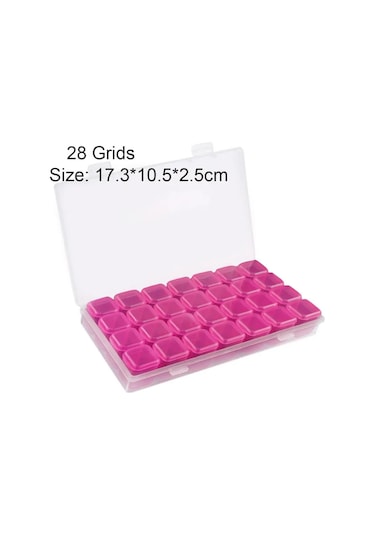 28 İzgaralar Plastik Hap Saklama Kutusu Kılıf Uygun İlaç Depolama Organizatör Konteyner Vaka Takı Organizatör Manikür Aracı Şarap Kırmızı Chına