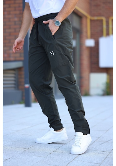 Erkek Haki Baggy Eşofman Altı Fermuarlı Paça Kaliteli Paraşüt Kumaş Haki Erkek Haki Baggy Eşofman Altı Fermuarlı Paça Kaliteli Paraşüt Kumaş Haki