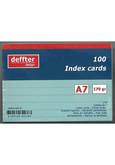 Deffter A7 Çizgili Index Kartı Mavi