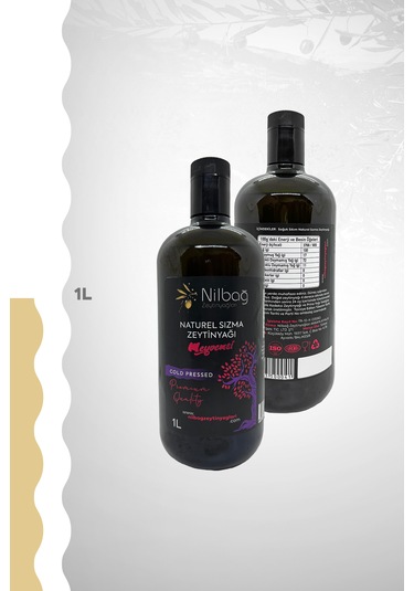 Nilbağ Zeytinyağları Ayvalık Naturel Sızma Zeytinyağı Meyvemsi Biolio 1L