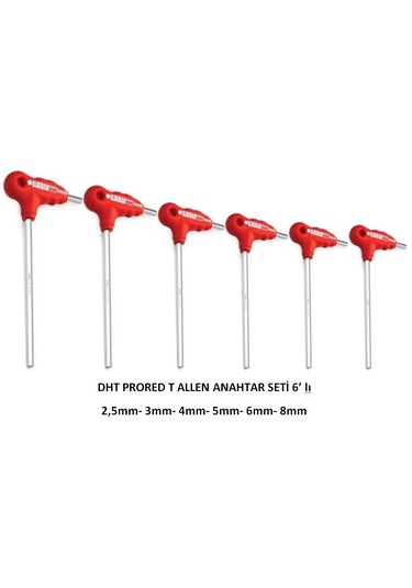 Dht T Tip Allen Anahtar Seti 6'lı T Saplı
