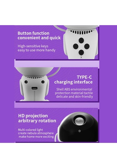 Robot Yıldızlı Gökyüzü Lamba Masa Lambası Siyah Delik Göz
