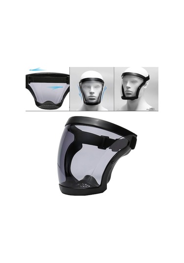 Trendooze Yüz Tam Siyah Sıçrama Şeffaf Önleyici Önleyici Kapağı Kalkanı Güvenlik Gri Buğu + İl