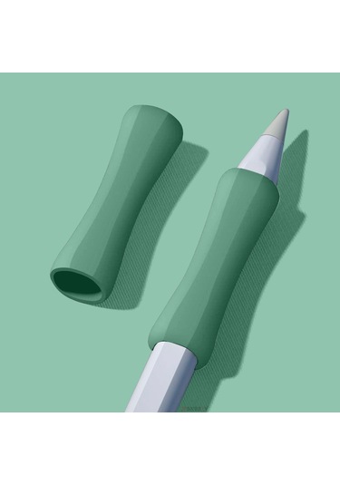 Apple Pencil 1-2 Nesil Pro Usb-c Uyumlu Soft Yumuşak Silikon Kalem Tutucu Zarif Ve Rahat Kullanım Haki