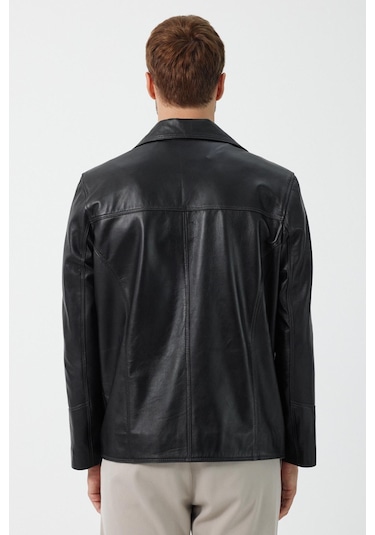 Advent Siyah Erkek Deri Mont 001