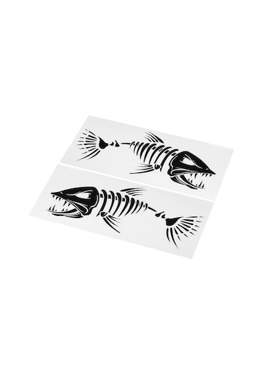 Ximistore9 Balık Kemiği Desenli Vinil Stickerler Çifti - Kolay Uygulama, Transfer Bandı İçeren, Kesimli Sticker 2 Adet