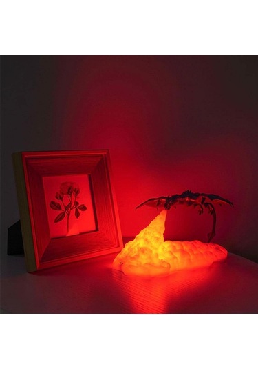 Qingmipy 3d Baskılı Usb Şarjlı Led Gece Lambası - Çocuklar İçin Buz Ejderha Tasarımı, Çevre Dostu Pla Malzeme Çok Renkli