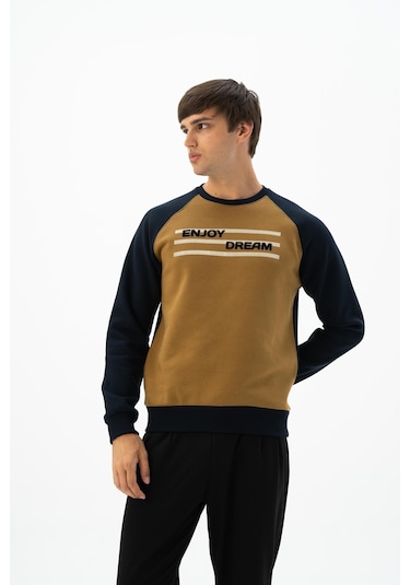 AR-MA Arma Erkek Bisiklet Yaka Sweatshirt K24124908701 Kahverengi