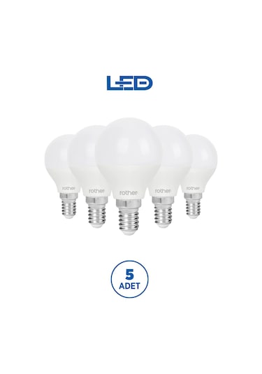 Rtl09211-5 Rother G45 Led Ampul 6w E14 470 Lümen 4000k Gün Işığı Enerji Tasarruflu Ampul 5 Adet