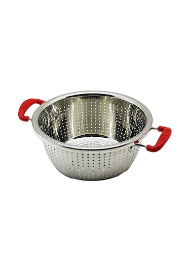 24cm Plastik Kulplu Çelik Sepet Metal Süzgeç Adaçayı