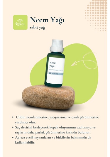 Sabunal Neem Yağı 30 ML Doğal Cilt Ve Saç Bakım Yağı