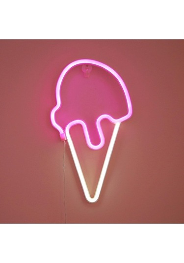 Novahub Yousheng Led Neon Işık Yaratıcı Şekil Usb/pil İle Çalışan Titreşimsiz Dondurma Neon Işık Lambası Masaüstü Süsü Beyaz Beyaz