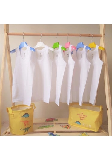 6'lı Paket %100 Pamuk Erkek Çocuk Atlet 001