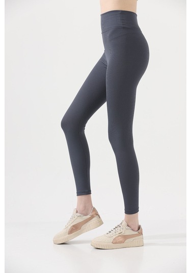 Kadın Fitilli Yüksek Bel Toparlayıcı Tayt Antrasit