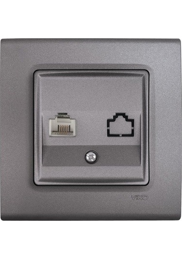 Viko Linnera Life Granit Grisi Tekli Nümeris Cat-3 Telefon Prizi Çerçeveli - 90442013