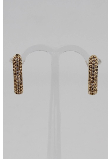 Niki Aksesuar Özel Seri Zirkon Taşlı Gold Küpe Gold