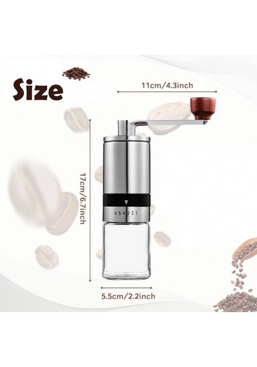 Manuel Kahve Öğütücü, El Kahve Değirmeni, 6 Ayarlanabilir