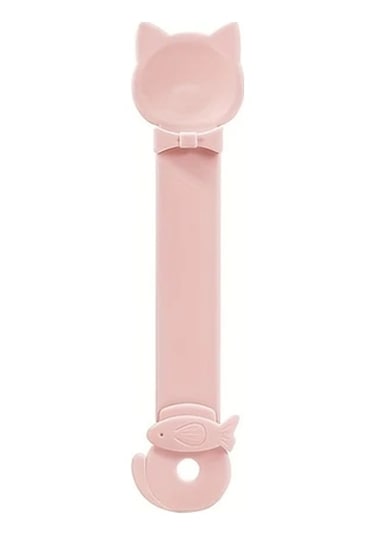 Elmpaly Pembe Uzun Saplı Easy-squeeze Kedi Maması Dispanseri Yalatmalı Yaş Mama Kaşığı