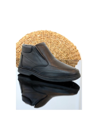 Konfores 391 Hakiki Deri Anatomik Erkek Bot - Siyah - 40 Siyah