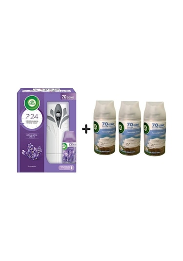 Air Wick Freshmatic Makine + Lavanta + Temizliğin Esintisi Oda Kokusu Yedek 4 x 250 ML